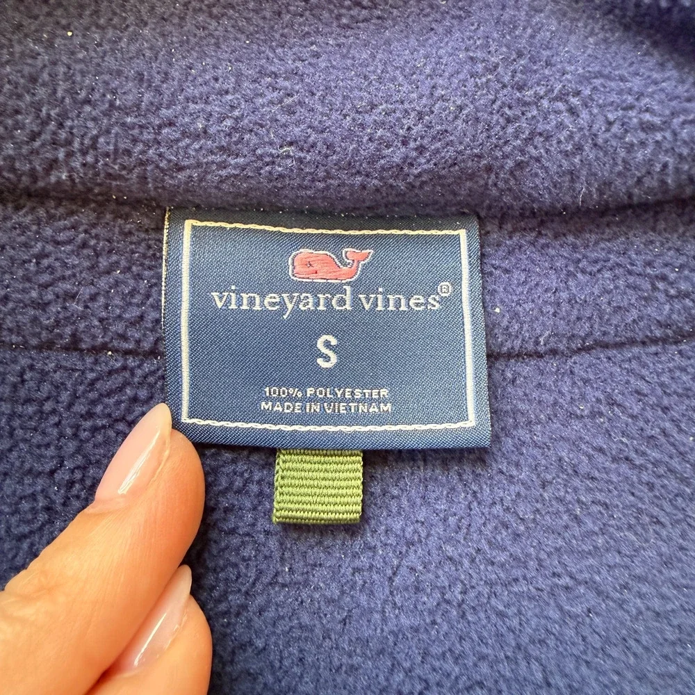 Vineyard Vines 1/4 Zip Long Sleeve Fleece Pullover Mens Small Blue Green‎
